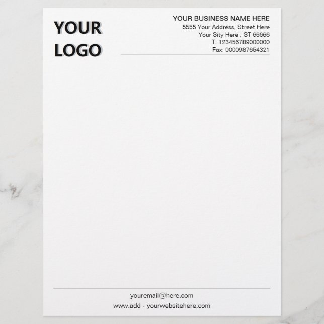 Papel Timbrado Personalizar o logotipo e o código QR da sua empre (Frente)