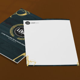 Papel Timbrado Personalizar o tema de cervejaria verde escura par