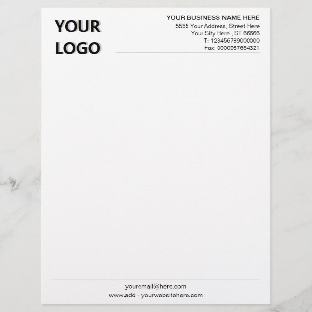 Papel Timbrado Personalize Letterhead com seu Texto Personalizado (Frente)