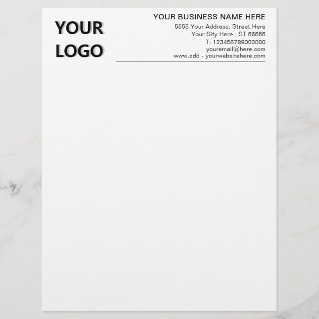 Papel Timbrado Personalize o Modelo de Cabeçalho de Carta Comerci (Frente)