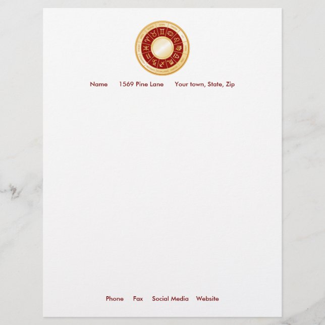 Papel Timbrado Personalize seu horóscopo Mandala (Frente)