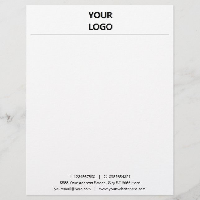 Papel Timbrado Personalize seu título de empresa com logotipo (Frente)