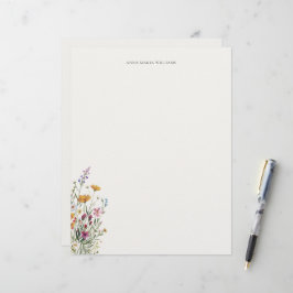 Papel Timbrado Personalized Elegant Chic Floral Letterhead