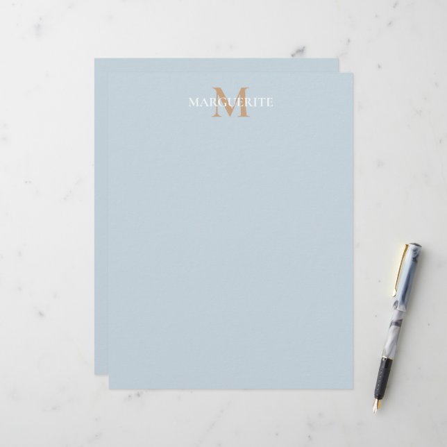 Papel Timbrado Personalized Name Monogram (Frente/Verso In Situ)