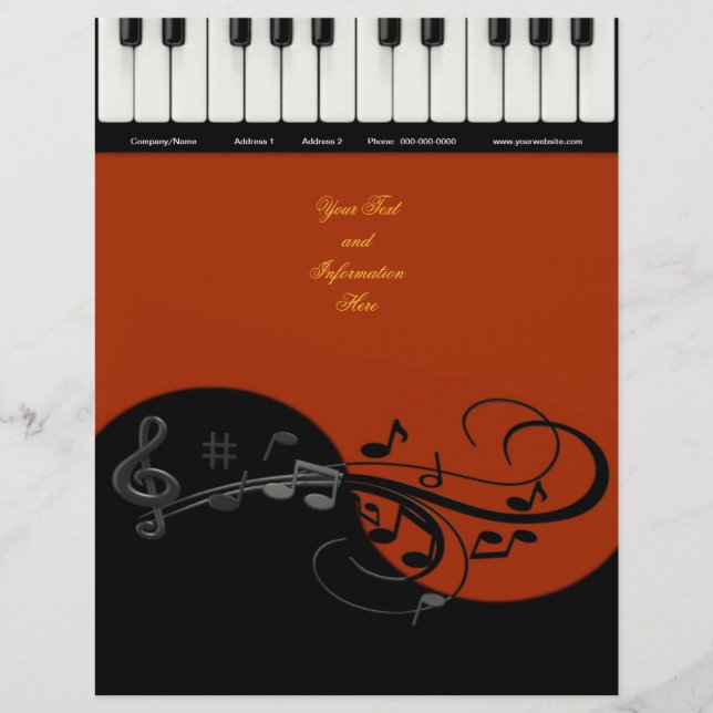 Papel Timbrado Piano Business Letterhead (Frente)