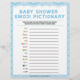 Papel Timbrado Pictionary Bebê Emoji [Luxury Lace [Blue]