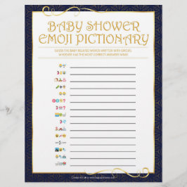 Papel Timbrado Pictionary Bebê Emoji [Ouro Azul]