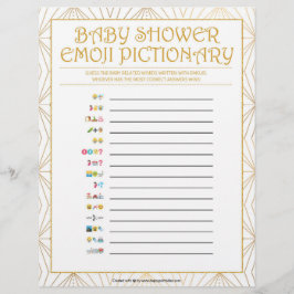 Papel Timbrado Pictionary Emoji Bebê [Linhas de Ouro]