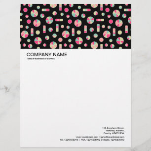 Papel Timbrado Pie Circles and Bar Pattern 271019v1 - Black (Círc