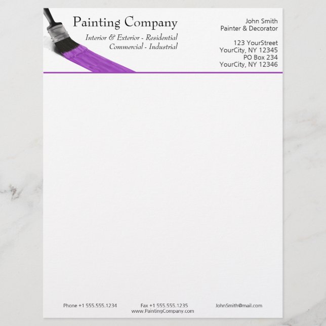 Papel Timbrado Pincel Pintor Service Company Brussel (Frente)
