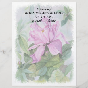 PAPEL TIMBRADO PINK TROPICAL ORCHID PERSONALIZÁVEL LETTERHEAD