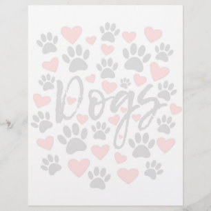 Papel Timbrado Pinturas De Cães E Desenhos De Coração