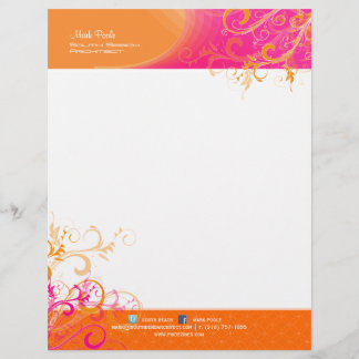 Papel Timbrado PixDezines Sorbet Swirls+anéis art déco removíveis
