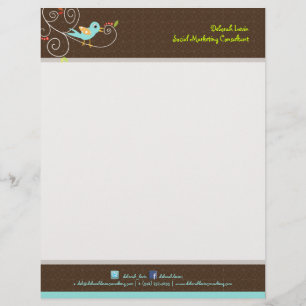 Papel Timbrado PixDezines Tweet, tweet, marketing SEO / cor DIY