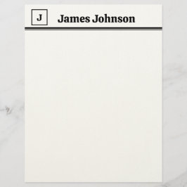 Papel Timbrado Placa de Nome de Mesa Serif Negrito Retro Preto La