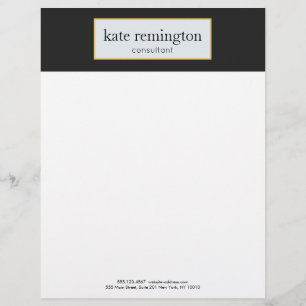 Papel Timbrado Placa Elegante no Black Professional