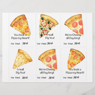 Papel Timbrado Placas de Classe de Pizza 6 Personalizar Nome