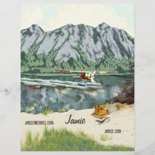 Papel Timbrado Planador E Viagem De Pesca Do Alaska Bush