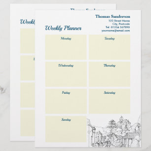 Papel Timbrado Planejador Semanal Portmeirion Norte do País de Ga