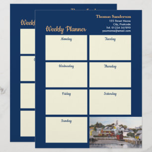 Papel Timbrado Planejador Semanal Porto de Portsmouth New Hampshi