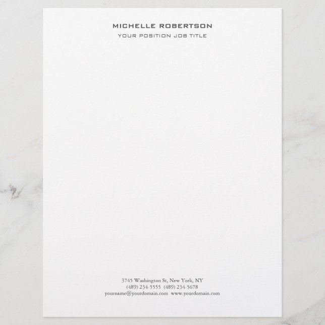 Papel Timbrado Planilha profissional moderna minimalista (Frente)