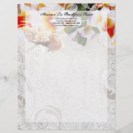 Papel Timbrado Plumeria Orchid Lei / Sand Beach Letterhead