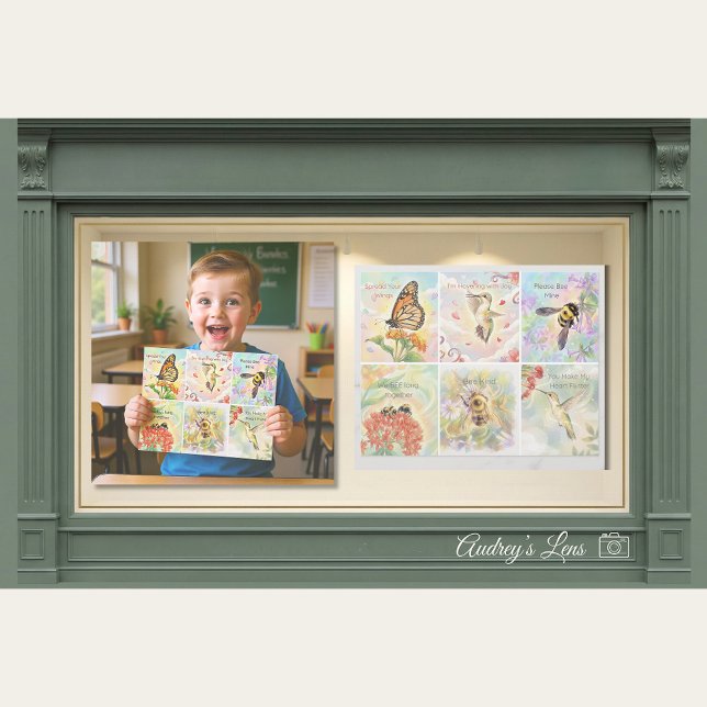 Papel Timbrado Pollinator Classroom Valentines - 6 per Sheet  (Criador carregado)