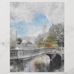 Papel Timbrado Ponte aquática no Central Park em Nova Iorque