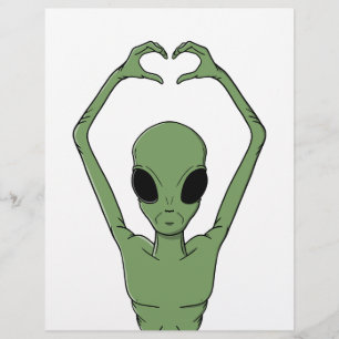 Papel Timbrado Pose do Coração Alien