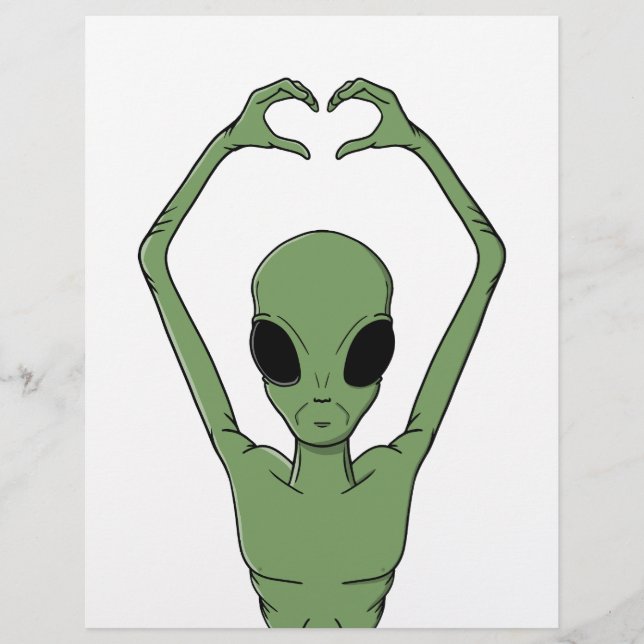 Papel Timbrado Pose do Coração Alien (Frente)