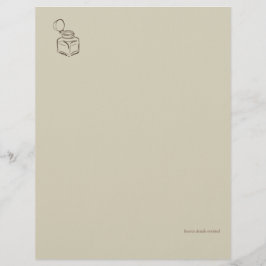 Papel Timbrado Pote de Tinta da Dark Academia – Biblioteca Vintag
