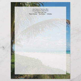 Papel Timbrado Praia Branca de Areia com Palm