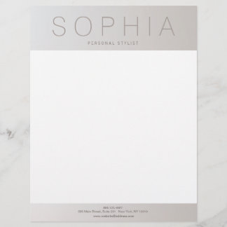 Papel Timbrado Prata Luminosa Moderna Profissional Chic