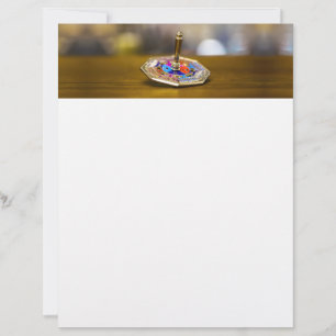 Papel Timbrado Presente SlipperyJoe Hanukkah dreidel base octogon