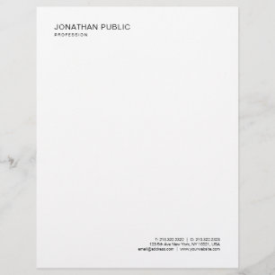 Papel Timbrado Preto e branco elegante do modelo minimalista