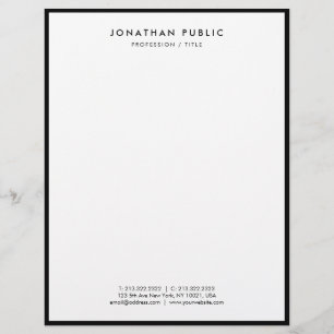 Papel Timbrado Preto E Branco Moderno Elegante Sim