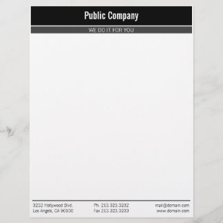 Papel Timbrado Preto profissional moderno com obscuridade - cinza