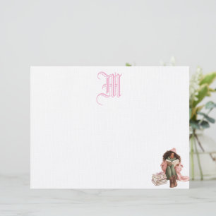 Papel Timbrado Preto Romance Book Lover Personalizado Letreiro