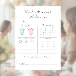 Papel Timbrado Previsões e Conselhos para Chá de Bebê Imprimível
