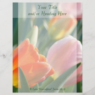 Papel Timbrado Primavera Brilhante Tulipas Letterhead