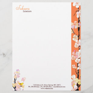 Papel Timbrado Primavera Floral Bird Interior Business