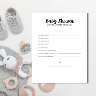 Papel Timbrado Printable Baby Shower Wishes & Hopes for Baby Game