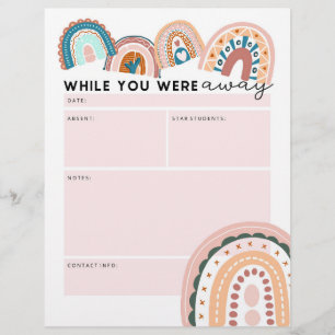 Papel Timbrado Professor Substituto Arco-Íris Enquanto Você Estav