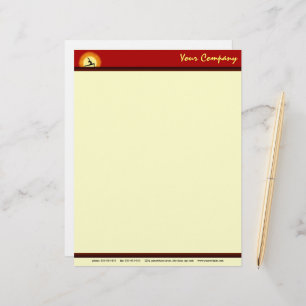 Papel Timbrado Professora Instrutora Yoga Pose Sunrise Letterhead
