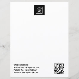 Papel Timbrado Profissional Código QR Logotipo Sim