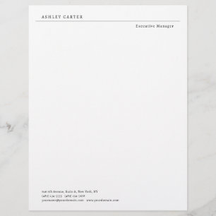 Papel Timbrado Profissional elegante branco simples minimalista m