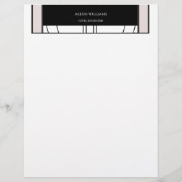 Papel Timbrado Profissional Elegante Moderno e Minimalista Geomét