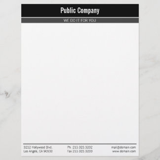 Papel Timbrado Profissional elegante moderno preto liso