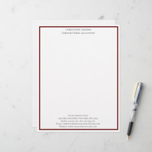 Papel Timbrado Profissional Personalizado Branco Vermelho