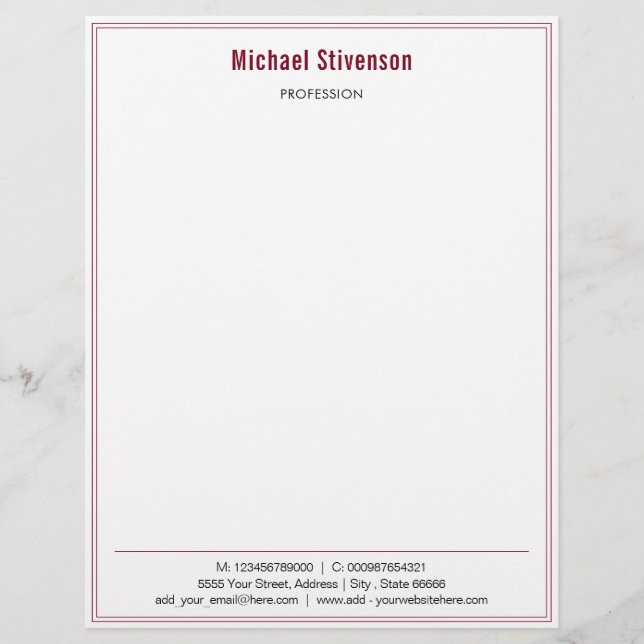 Papel Timbrado Profissional Personalizado Sua Empresa Letterhead (Frente)